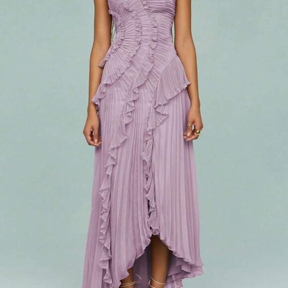 Pleated Frill Halter Neck Maxi Dress - Picture 1 of 5